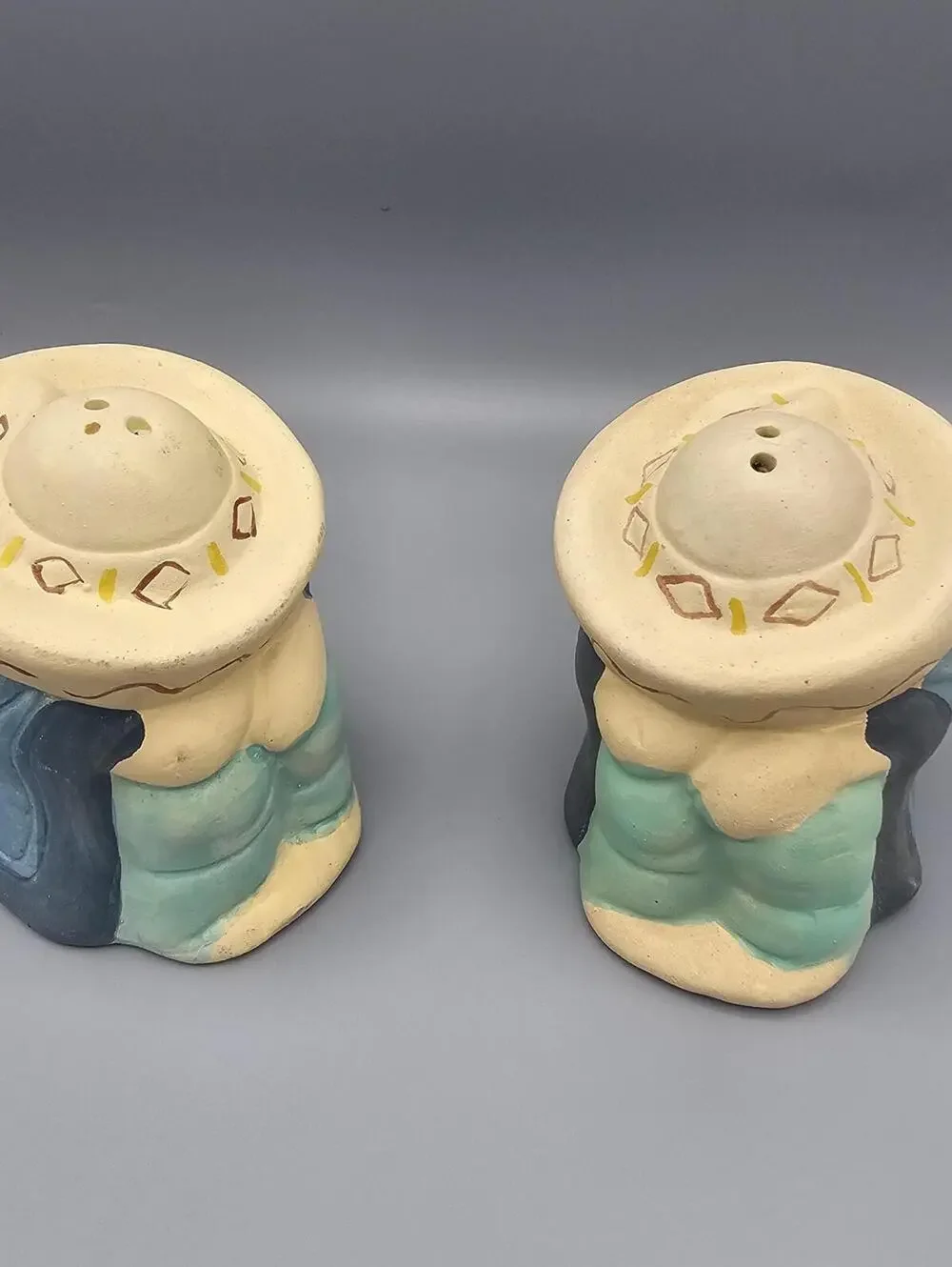 Vintage Ceramic Salt and Pepper Shakers with Hat Design